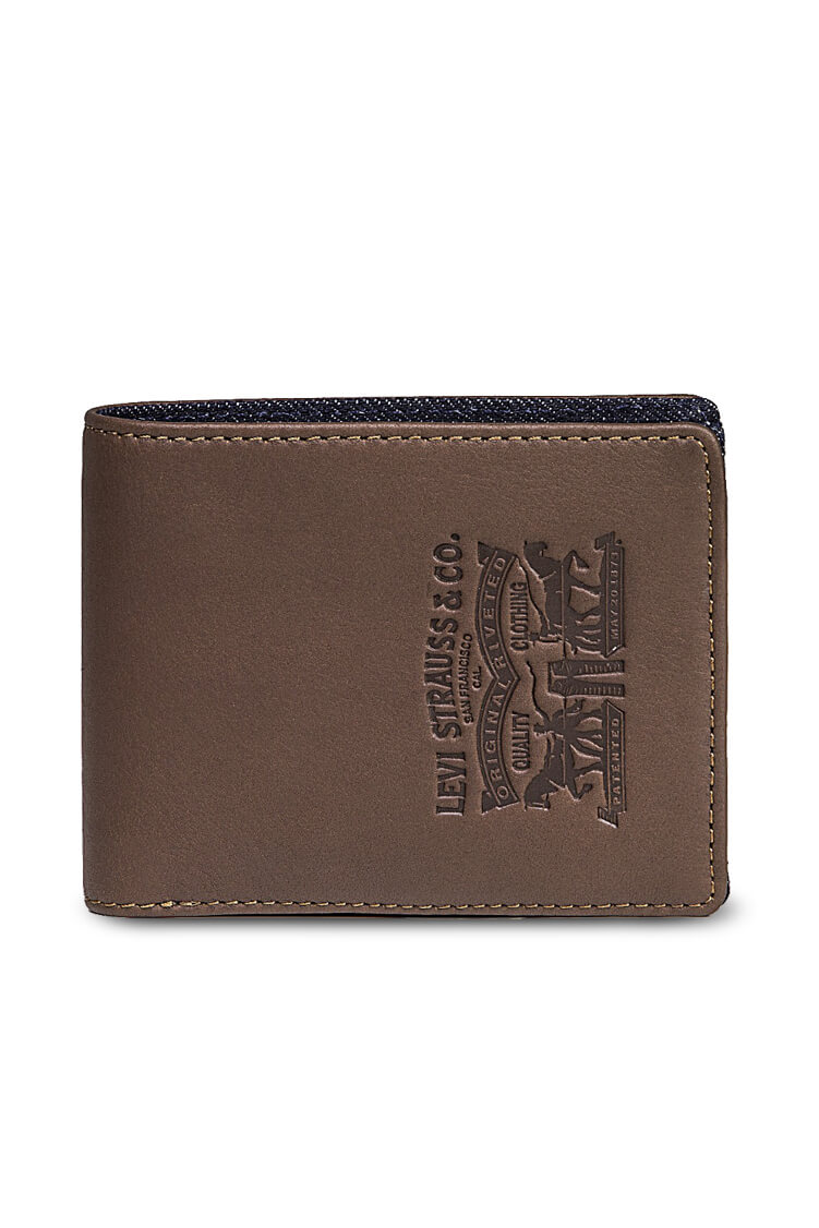 LEATHER & DENIM BIFOLD COIN WALLET